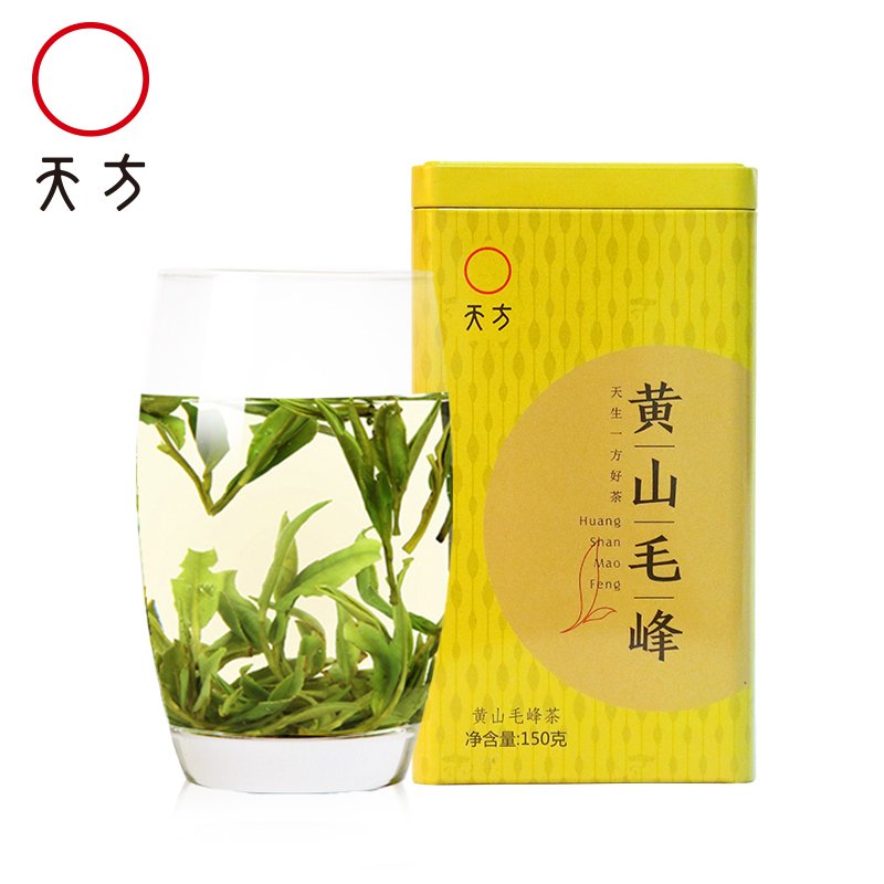 安徽天方茶叶150g黄山毛峰绿茶春茶 雨前烘青毛峰绿茶春茶 小罐装茶叶