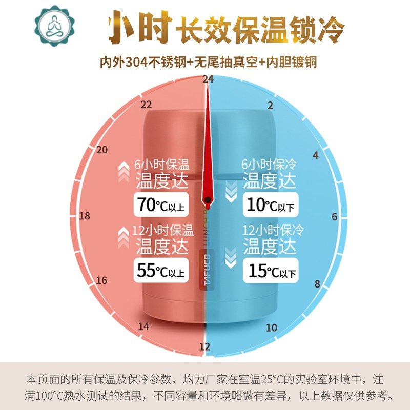 日本真空焖烧杯超长保温饭盒桶焖烧壶大容量焖粥神器便携闷烧汤壶 封后 304钢T-2021香槟色1000ML+原装_599