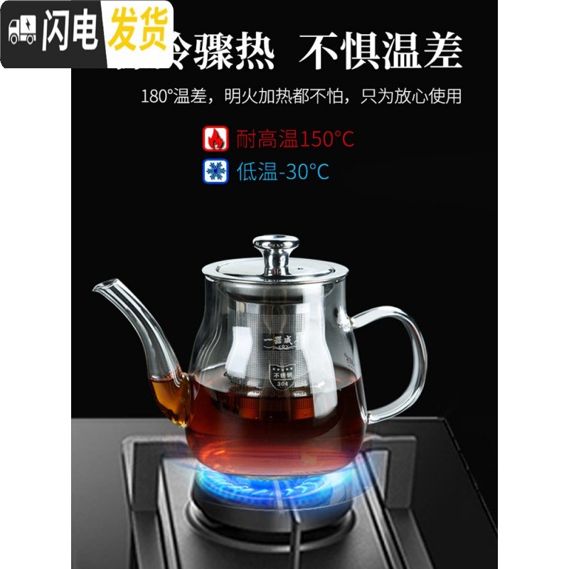 三维工匠透明玻璃茶具套装整套功夫大茶杯茶壶泡茶器竹茶盘家用简约 茶壶650ml+公杯350ml+6黄把杯+小平板_834