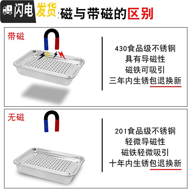 三维工匠不锈钢茶盘现代简约茶台家用客厅功夫茶具长方形小茶海储水茶托盘 50×35×7加深储水底座+漏盘[带磁材质]