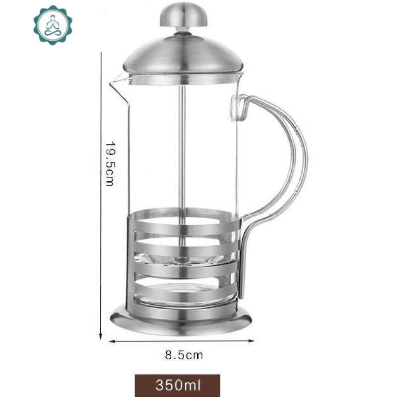 法压壶手冲套装家用煮咖啡过滤杯冲泡器具摩卡咖啡壶耐热玻璃茶壶 封后 600ml不锈钢手柄【咖啡豆款】