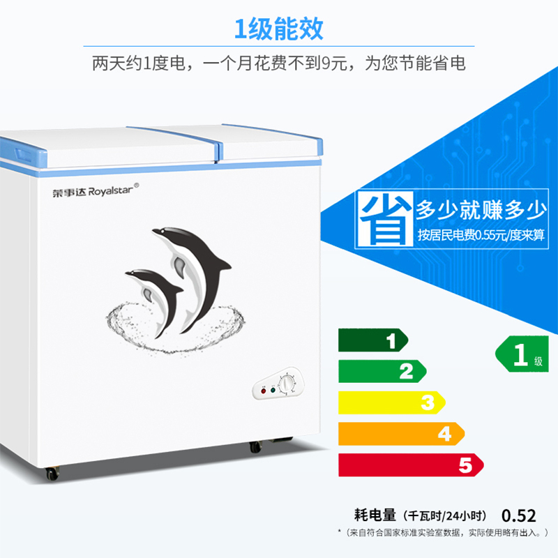 Royaistar荣事达158升双温冰柜家用小型冷藏冷冻保鲜两用冷柜官方一级节能(bFs)_1