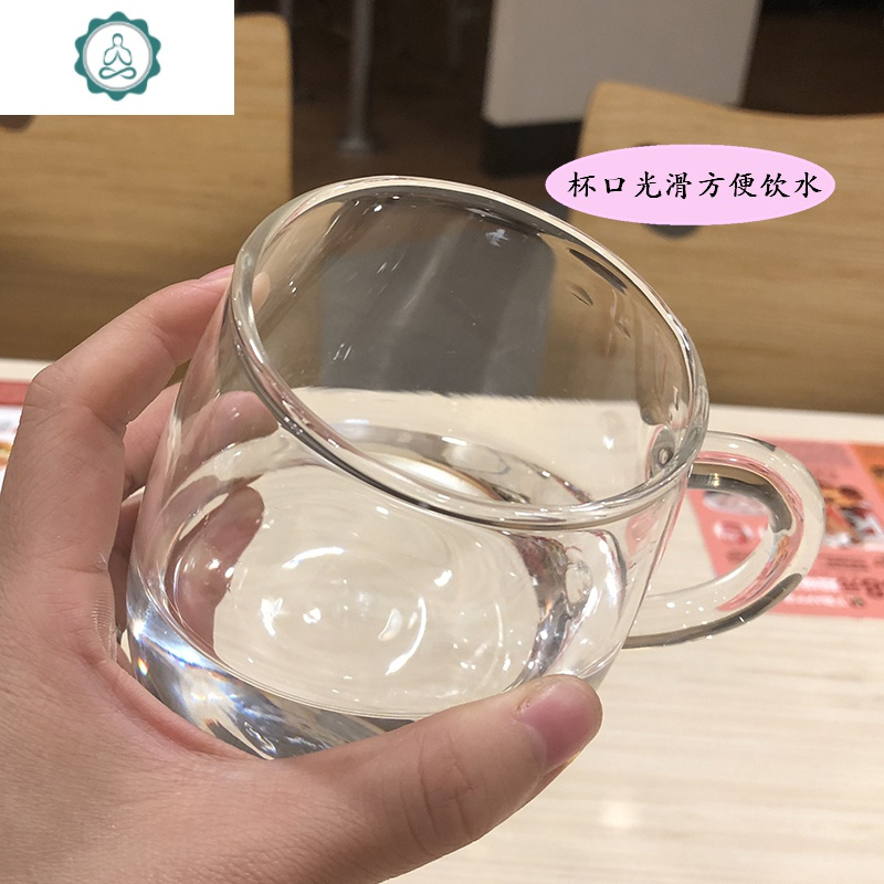 早餐玻璃杯小清新便携水杯子软妹少女日式咖啡杯学生家用带把茶杯 封后 左英文木盖菠萝