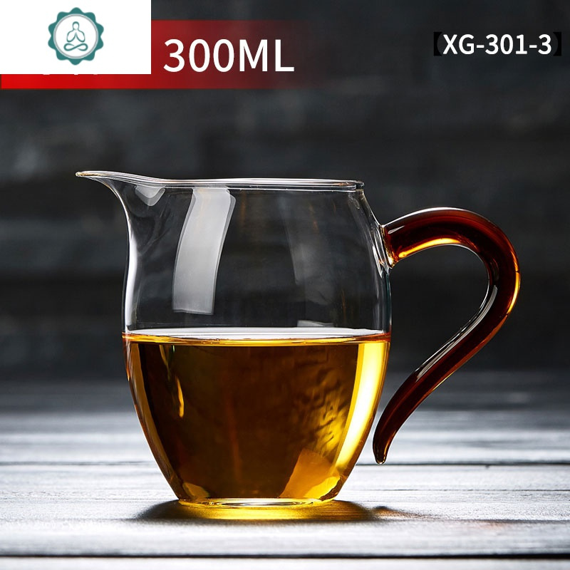 玻璃公道杯加厚分茶器耐热茶海功夫茶具配件过滤公杯带茶漏套装 封后 玛瑙红（收藏加购优先发）