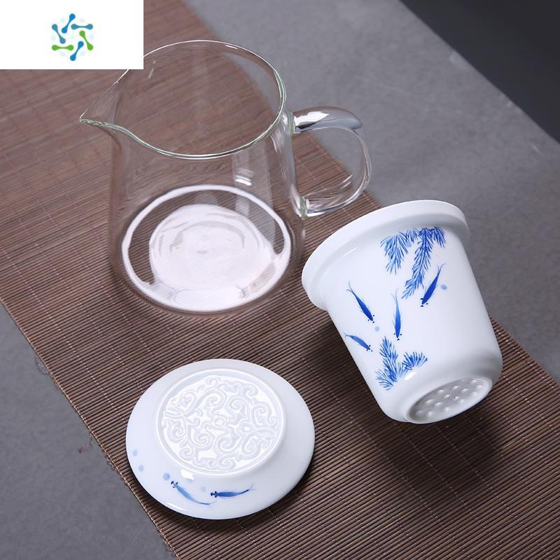 手绘玻璃茶壶加厚耐热泡茶具陶瓷过滤内胆红茶壶功夫冲茶器 三维工匠 单壶_317