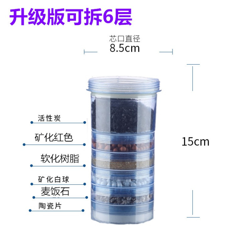 饮水机净水桶过滤桶直饮净水器过滤水桶家用自来水净化饮水桶通用 亏本13升6层可拆滤芯