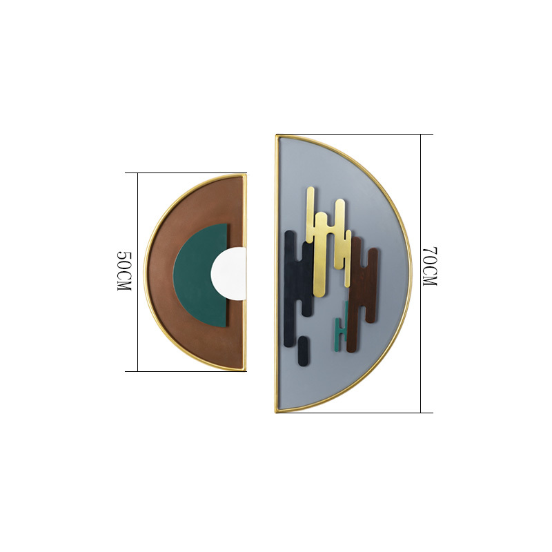 新中式金属壁饰餐厅玄关客厅沙发背景墙墙饰立体装饰铁艺壁挂 三维工匠 左50-右70CM_239
