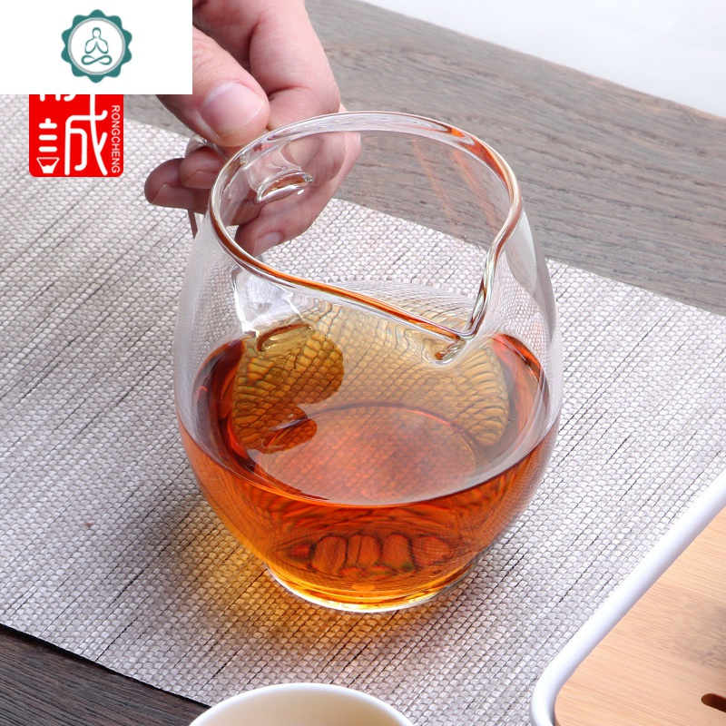 加厚玻璃公道杯 大号茶漏耐热茶海分茶器功夫茶具配件透明公杯 封后 玻璃公道杯【直身】400ml加厚