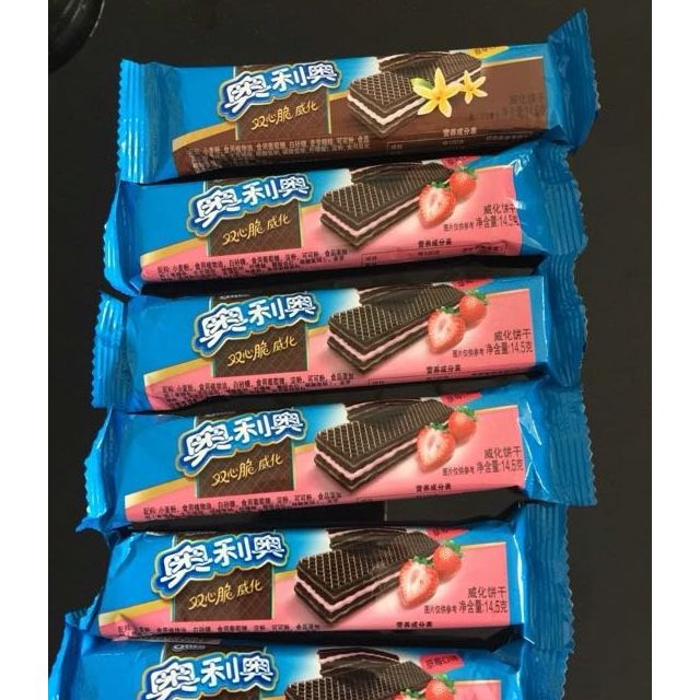 奥利奥 双心脆威化饼干 (草莓口味) 232g/盒(16条装)