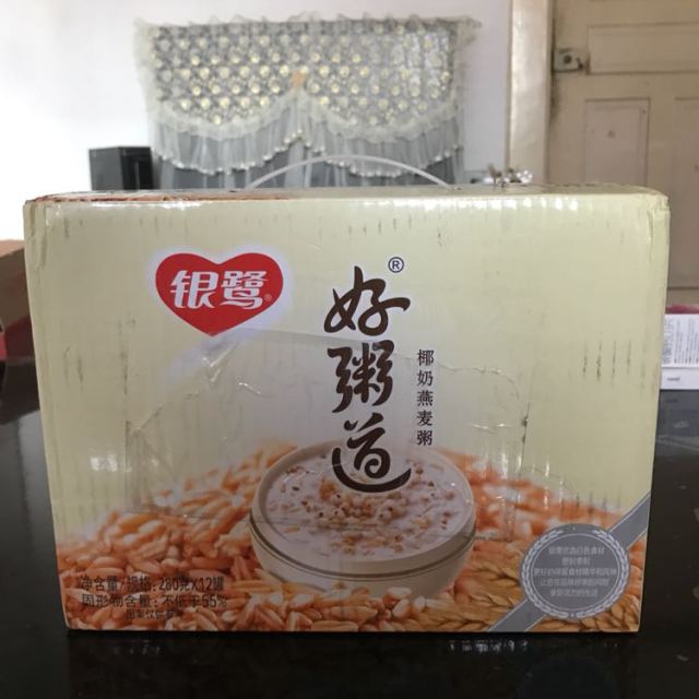 【苏宁超市】银鹭 好粥道椰奶燕麦粥 280g*12 速食粥