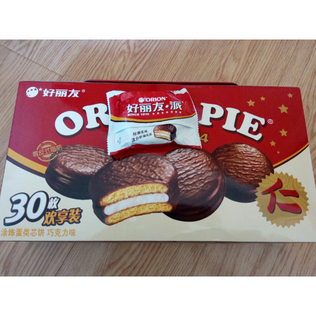 > 好丽友 巧克力派 涂饰蛋类芯饼 30枚/盒 (新老包装交替发货)商品