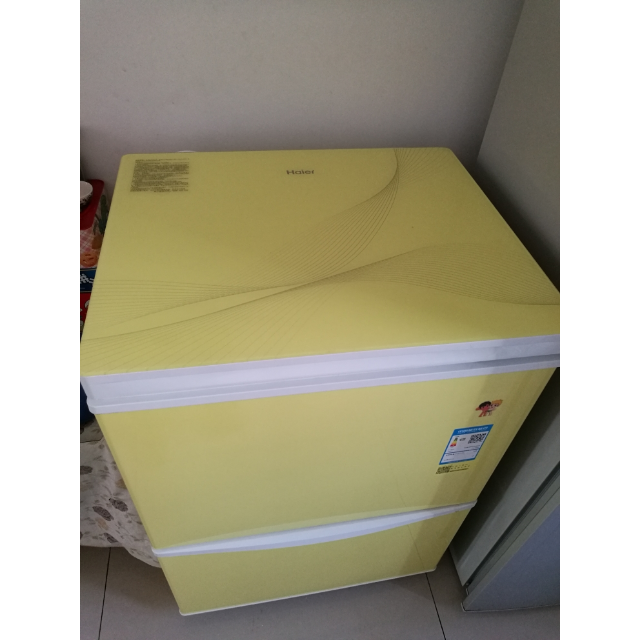 海尔(haier)lw-120hcd(黄色) 120升家用冰柜 立卧组合单温卧式冷柜