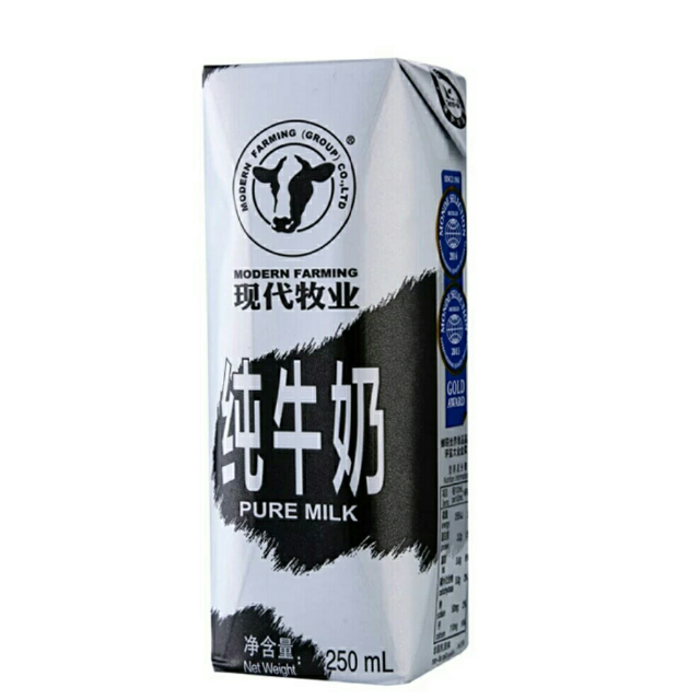 现代牧业纯牛奶250ml10