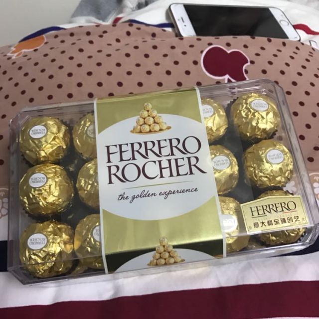 费列罗(ferrero rocher) 巧克力 榛果威化巧克力礼盒30粒375g婚庆礼盒