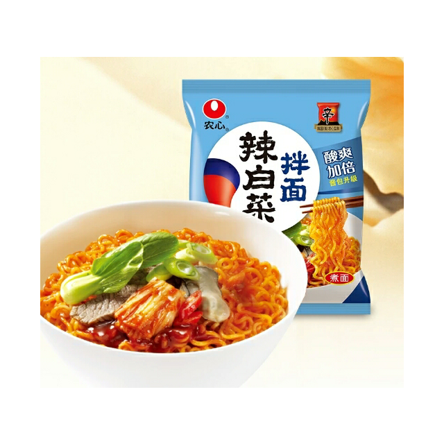 【苏宁易购超市】农心 辣白菜韩式拌面 方便面五连包132g*5