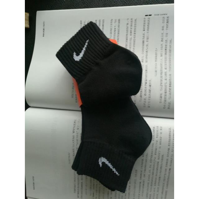 nike 耐克 男袜 中筒袜 女毛巾袜 运动袜 时尚筒袜三双装sx4787 黑色