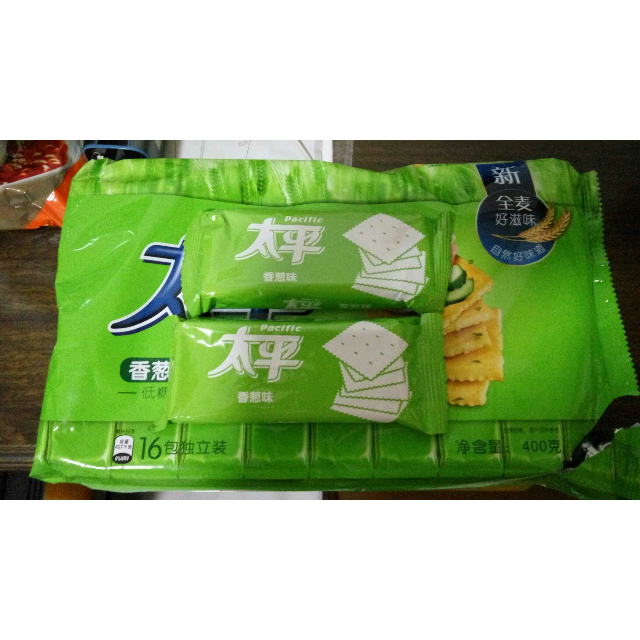 【苏宁易购超市】太平梳打饼干(香葱口味)400g/袋(新老包装随机发货)