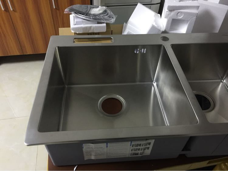 higold\悍高 手工水槽加厚304不锈钢水槽 厨房洗菜盆双槽槽套餐晒单图