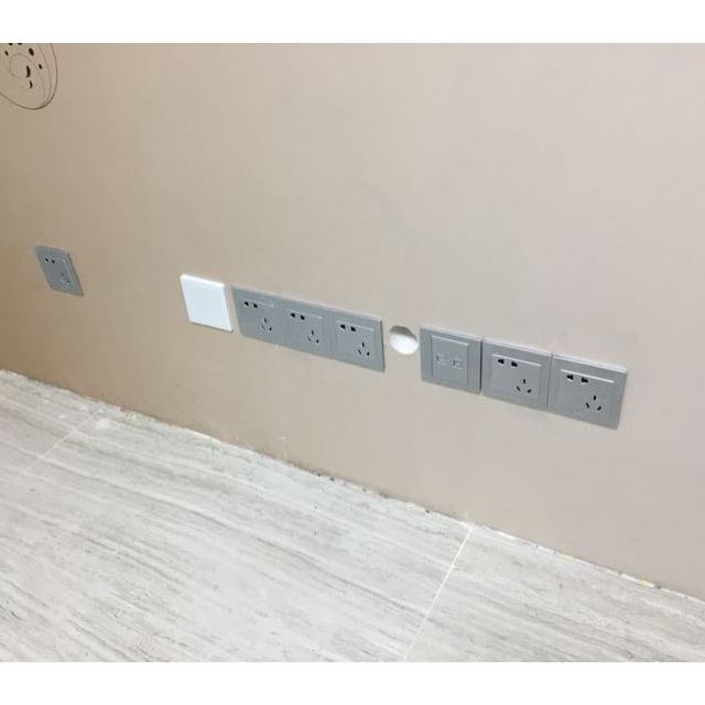 德力西开关插座760银墙壁开关面板86型单联一开单控1个按键开关面板