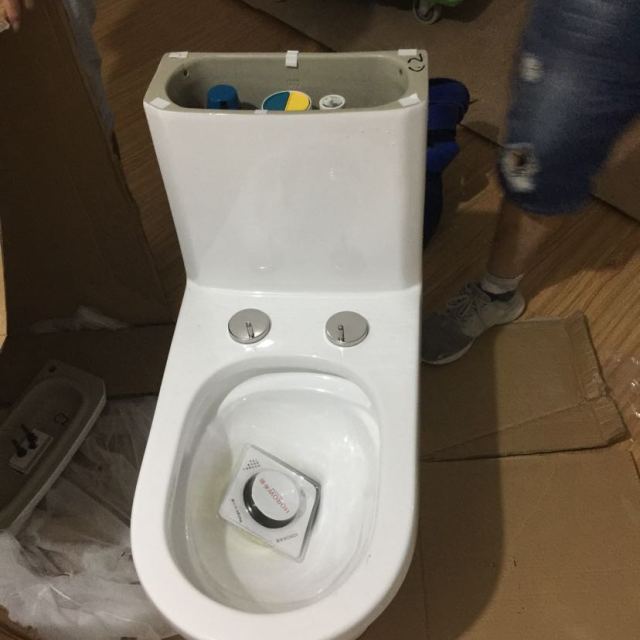 希箭horow马桶连体式静音座便器超漩式虹吸排污舒洁釉面上按两段式