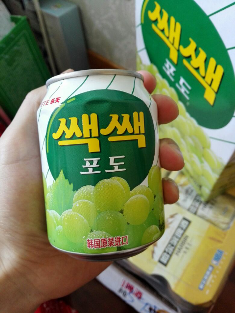 韩国进口葡萄果汁饮料 乐天(lotte)饮料粒粒葡萄汁饮料238ml×12罐