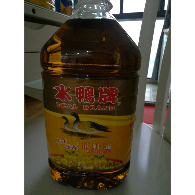 水鸭纯正压榨菜籽油5l/桶 非转基因食用油 物理压榨 放心粮油 粮农