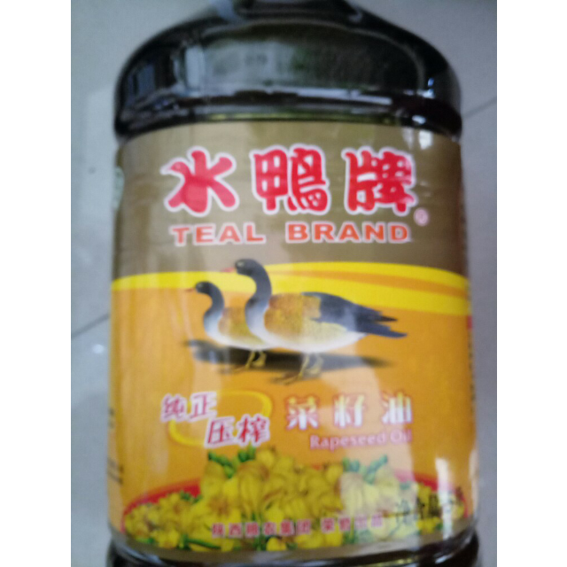 水鸭纯正压榨菜籽油5l/桶 非转基因食用油 物理压榨 放心粮油 粮农