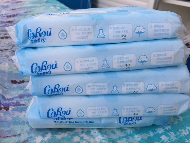 可心柔corouv9润 宝贝系列保湿纸巾抽纸国产短幅三层10包面巾纸婴儿