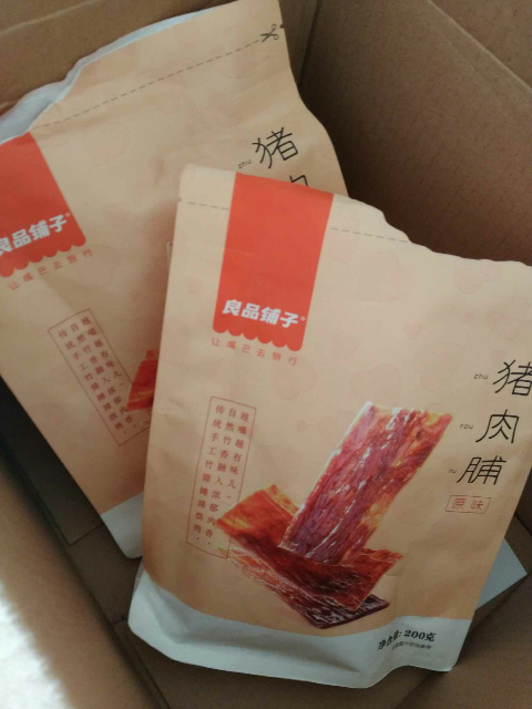 【良品铺子】风味猪肉脯 200g*2袋 原味 靖江特产 猪肉干肉松 肉脯片