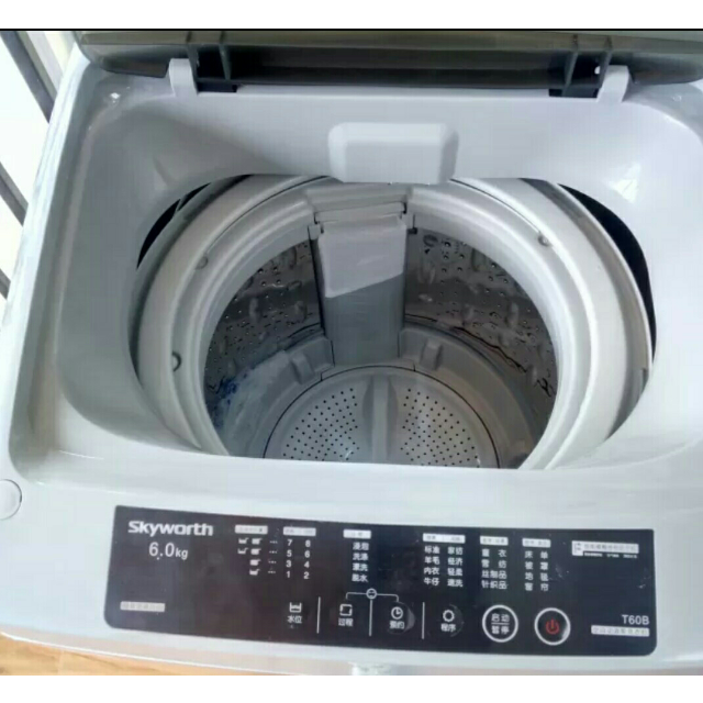 创维(skyworth) t60b 6公斤波轮洗衣机 量衣进水家用全自动洗衣机 小