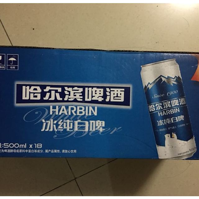 > harbin/哈尔滨啤酒 冰纯白啤500ml*18听商品评价 > 好评!