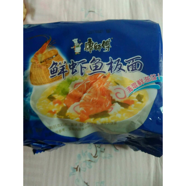康师傅鲜虾鱼板面五连包居家旅行通宵熬夜宅男必备