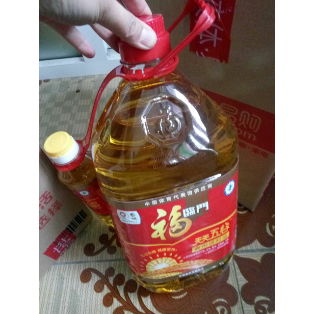 > 中粮福临门天天五谷食用植物调和油5l/桶家用营养五谷杂粮食用油