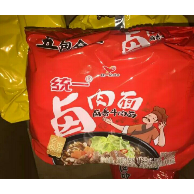 统一100卤肉面方便面五合一112g5包