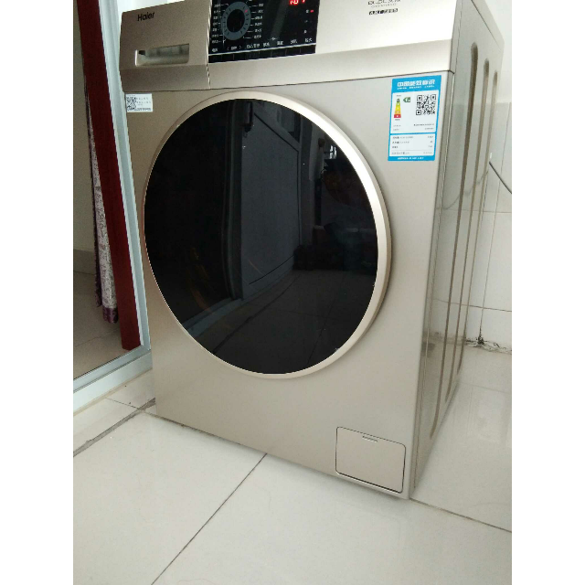haier海尔g100818bg家用10公斤大容量全自动变频滚筒式洗衣机桶自洁上
