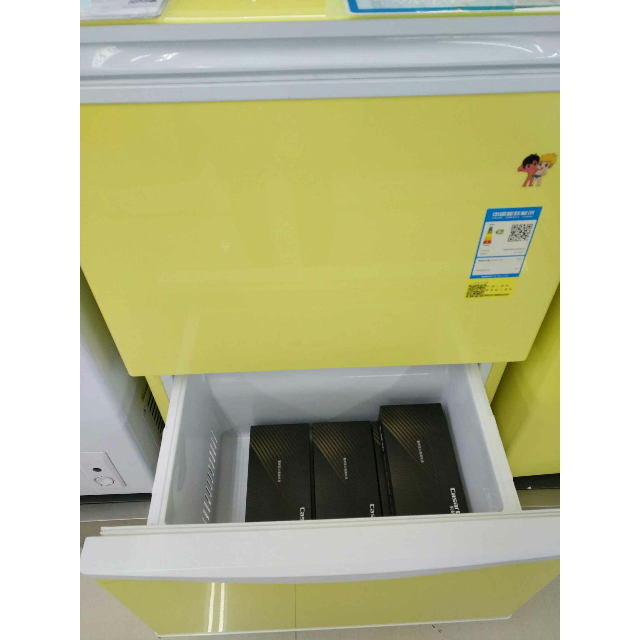 海尔(haier)lw-120hcd(黄色) 120升家用冰柜 立卧组合单温冷冻柜 小型
