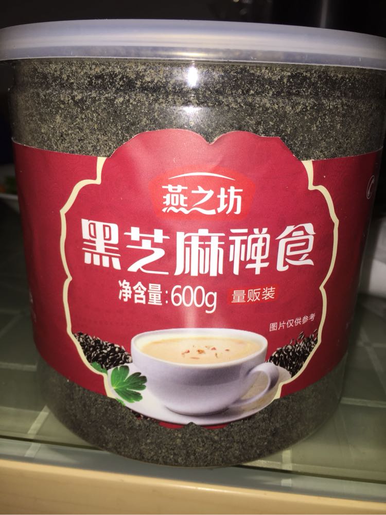 燕之坊 黑芝麻禅食 纯黑芝麻粉 烘焙熟粉 五谷杂粮 禅食代餐粉 600g