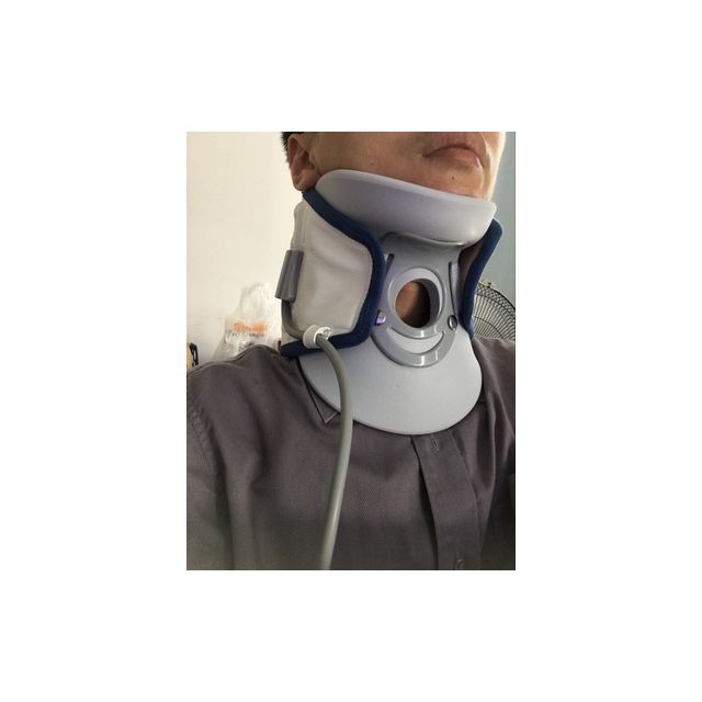 罗脉 颈椎牵引器保护脖子 医用家用颈托气压式拉伸护颈套 支撑固定