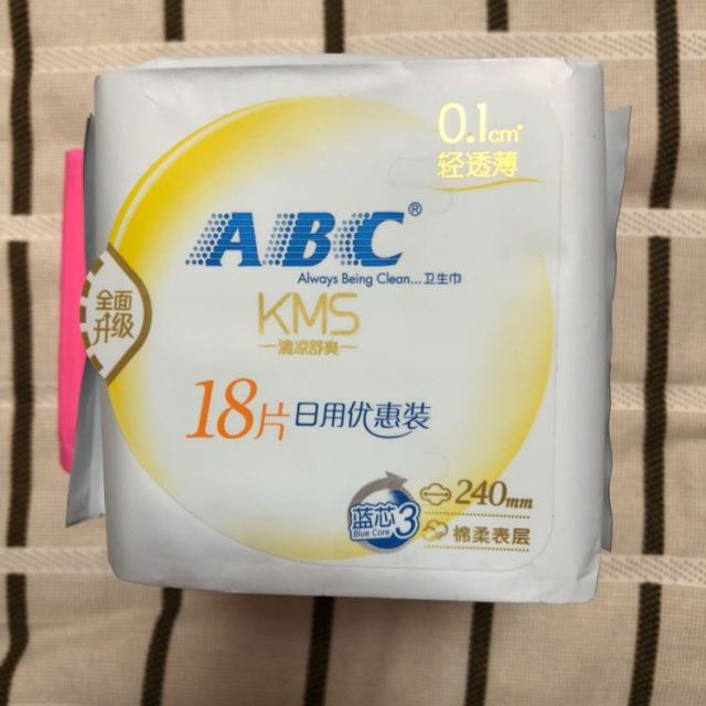 abc 日用 卫生巾 轻透薄 棉柔 240mm 18 片姨妈巾 国产 有香味商品