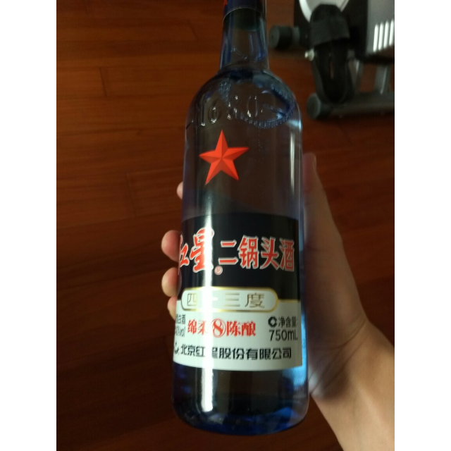 > 红星二锅头酒 八年陈酿 43度 750ml (蓝瓶)(新老包装随机发货)商品