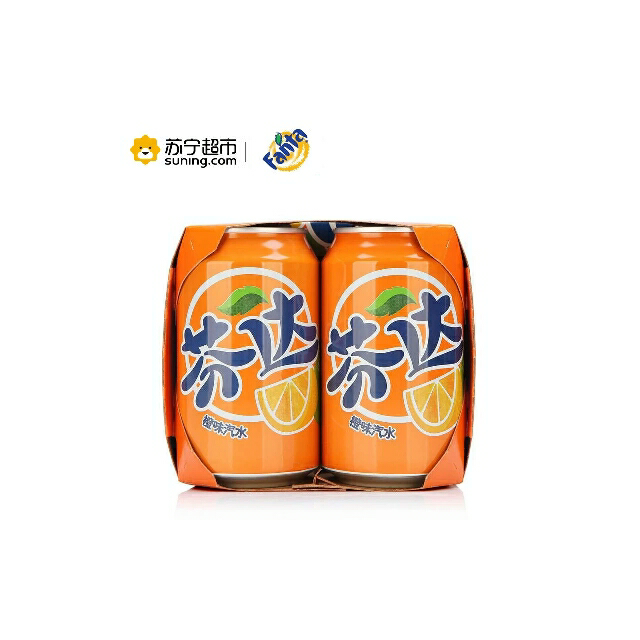 芬达 橙味汽水330ml*6听 6连包装 (新老包装随机发货)