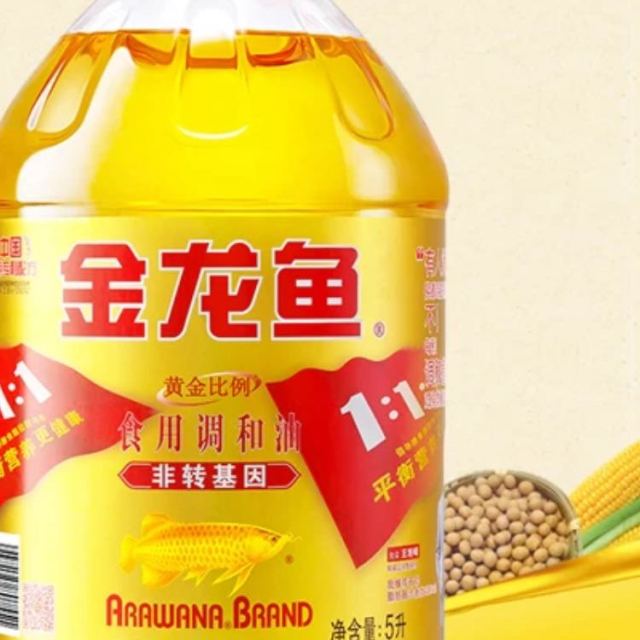 金龙鱼黄金比例食用调和油 5l(非转)桶装食用油