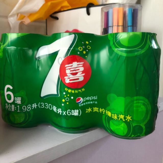 > 7喜柠檬味汽水330ml*6听装 六联包 七喜 百事可乐荣誉出品 碳酸饮料