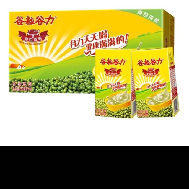 谷粒谷力谷物牛奶饮品早餐奶绿豆浓浆250ml18盒箱