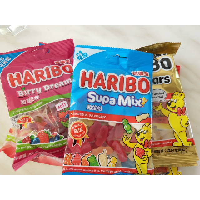 德国进口哈瑞宝haribo金熊味水果软糖混合五口味100g*