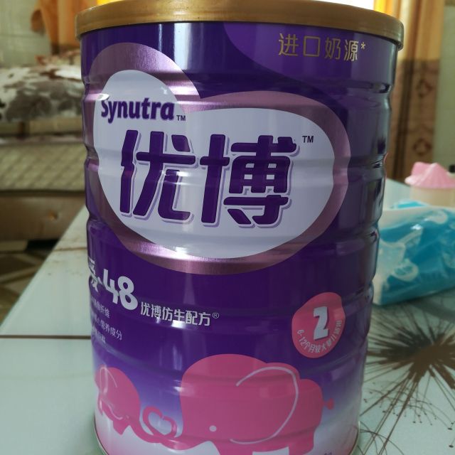 圣元synutra优博爱2段婴幼儿配方奶粉612月适用900g罐品牌直营