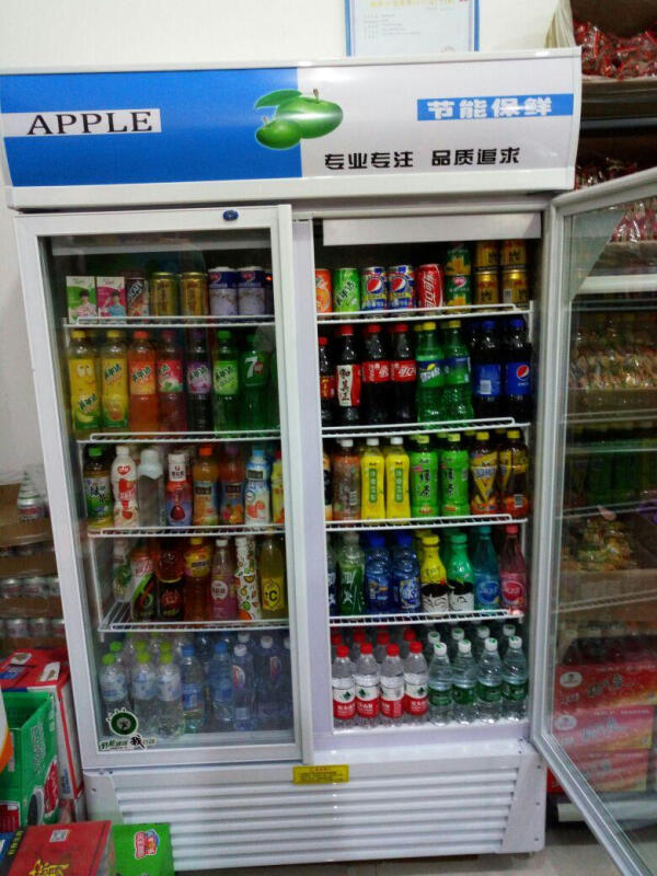 乐创(lecon) 680l双门展示柜冷藏保鲜立式冰柜三门商用冰箱饮料超市