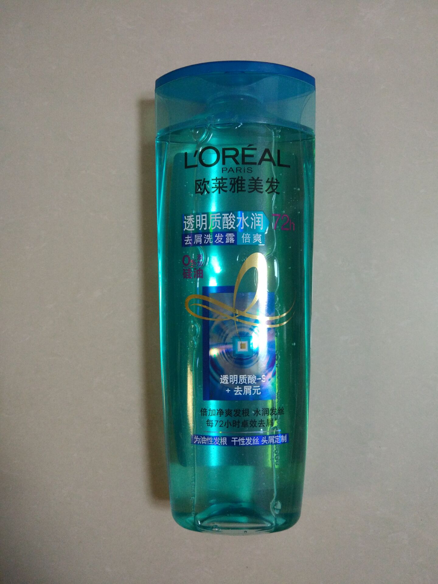 欧莱雅(loreal)透明质酸水润去屑洗发露(倍爽)400ml (2016 reno)晒单