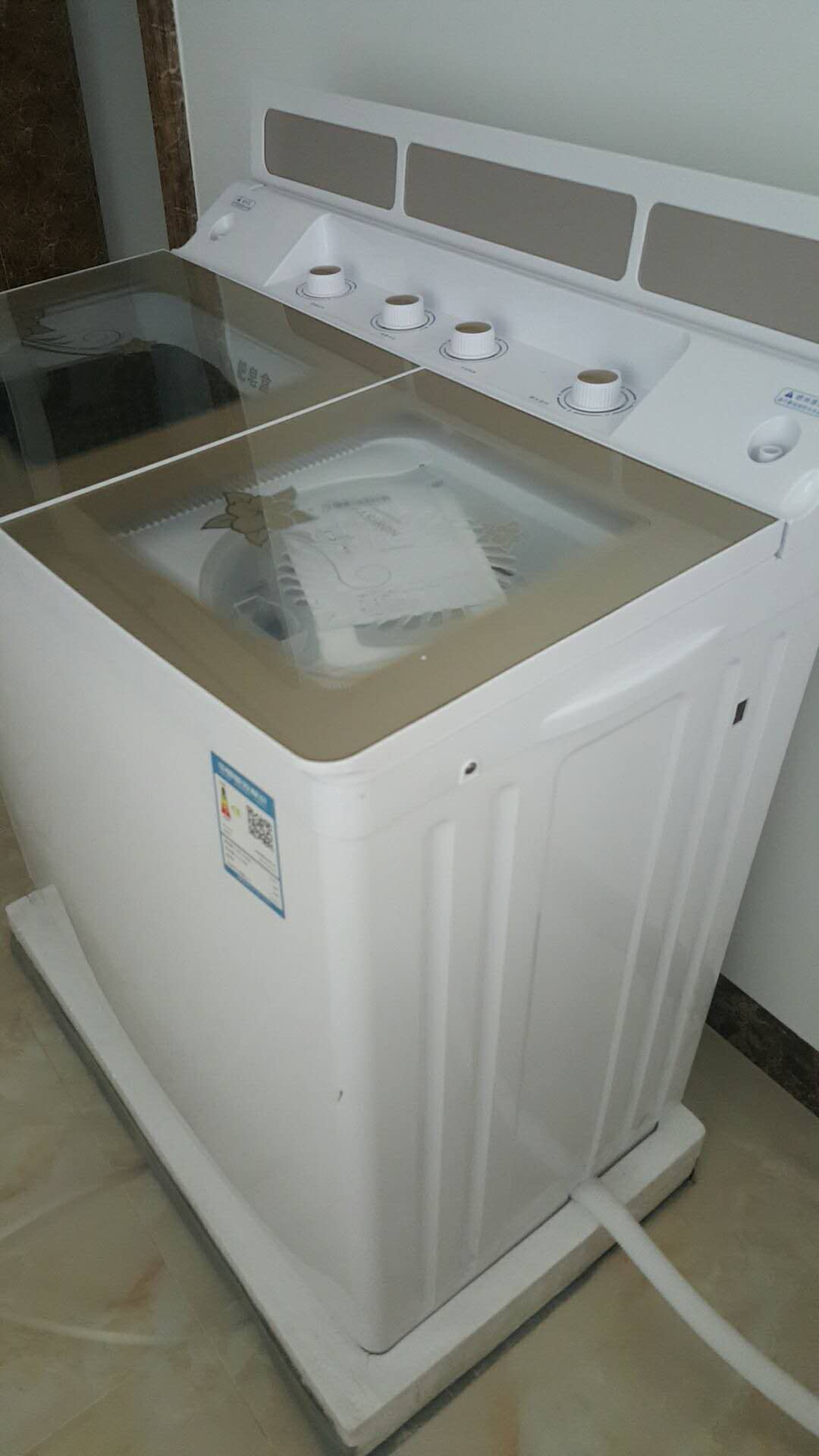 美菱(meiling) 12公斤半自动大型双桶洗衣机 不锈钢内桶 家商用双缸