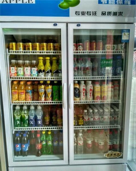 680l超市便利店双门展示柜冷藏保鲜立式冰柜三门商用冰箱饮料超市冰柜